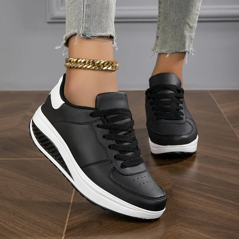 Ostatni Dzień Promocji 50% ZNIŻKI - Kobiece Casualowe Modne Oddychające Sneakersy na Wysokim Obcasie Ortopedyczne