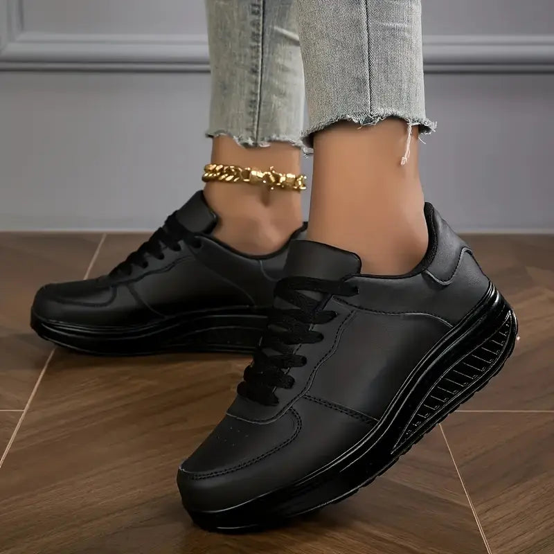 Ostatni Dzień Promocji 50% ZNIŻKI - Kobiece Casualowe Modne Oddychające Sneakersy na Wysokim Obcasie Ortopedyczne