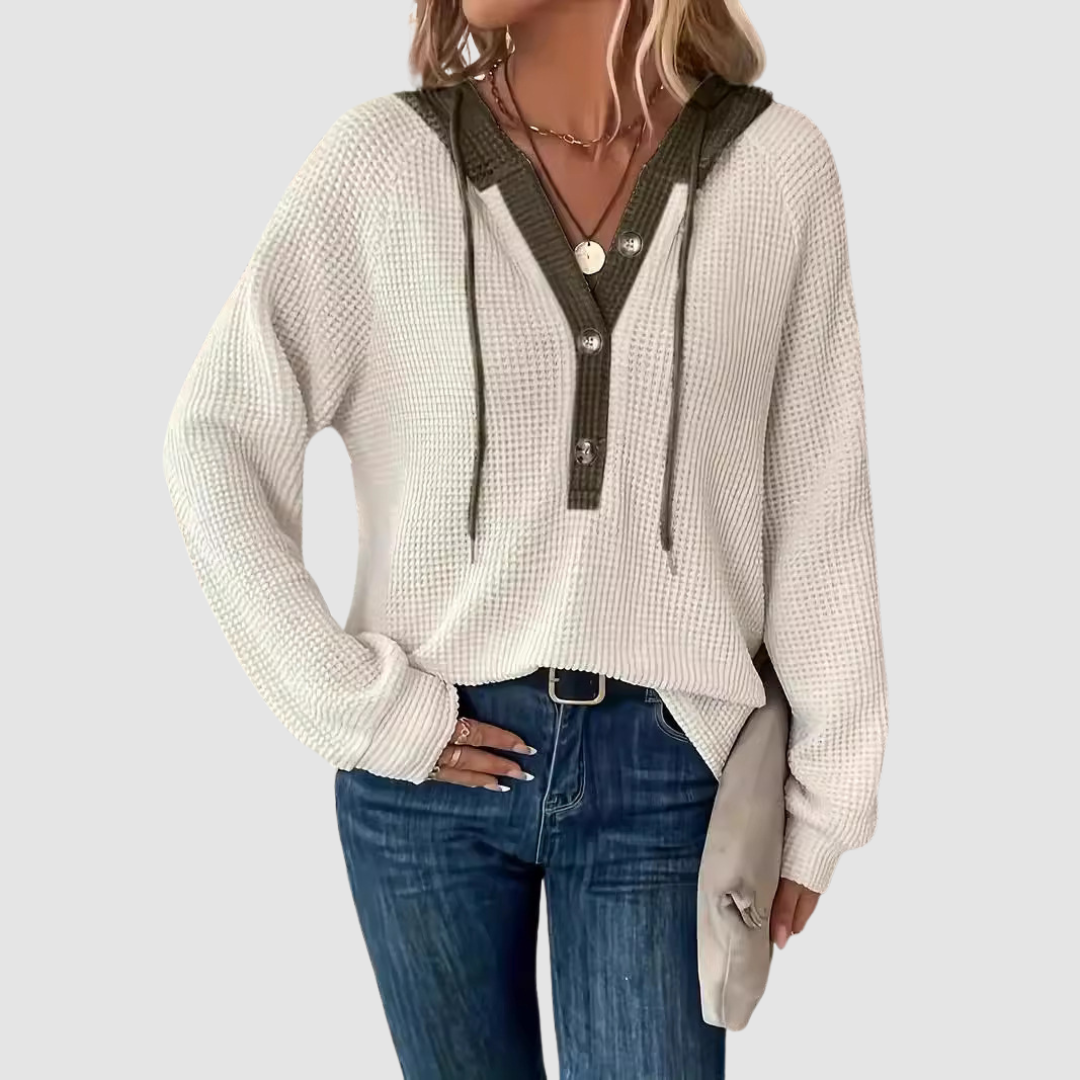 Trish™ Premium Sweter z Długim Rękawem z Dzianiny