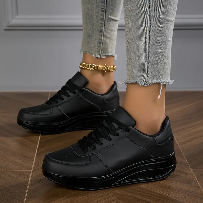 Ostatni Dzień Promocji 50% ZNIŻKI - Kobiece Casualowe Modne Oddychające Sneakersy na Wysokim Obcasie Ortopedyczne