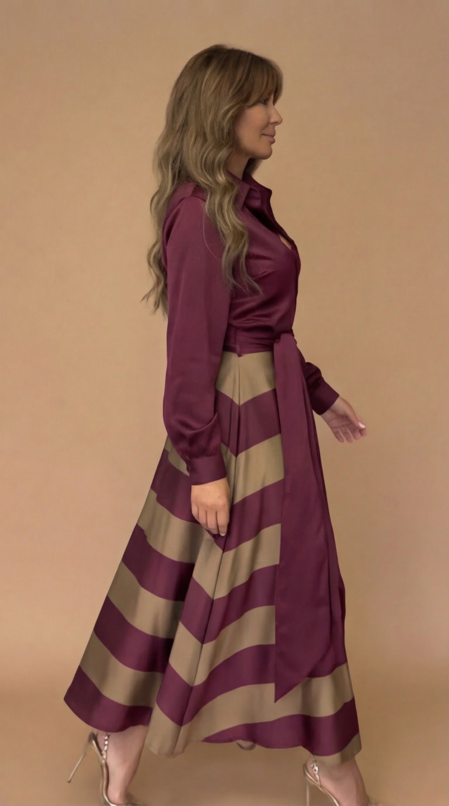 Mila | Sukienka Elegancka Paski