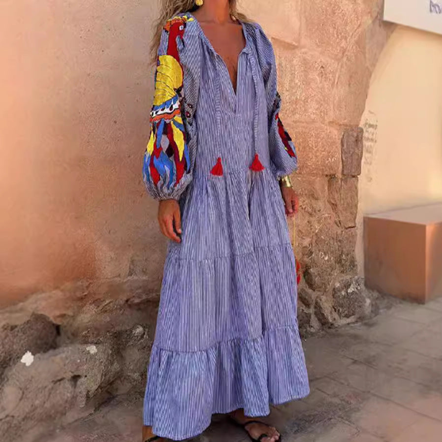 Adrianna - Boho Maxi Sukienka dla Kobiet