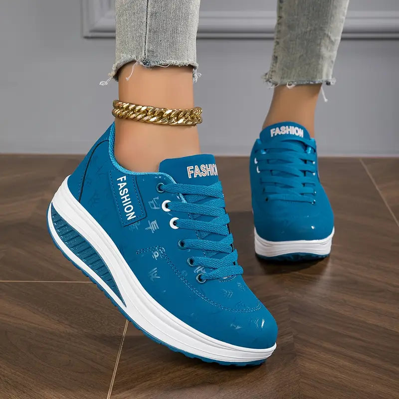 Ostatni Dzień Promocji 50% ZNIŻKI - Kobiece Casualowe Modne Oddychające Sneakersy na Wysokim Obcasie Ortopedyczne