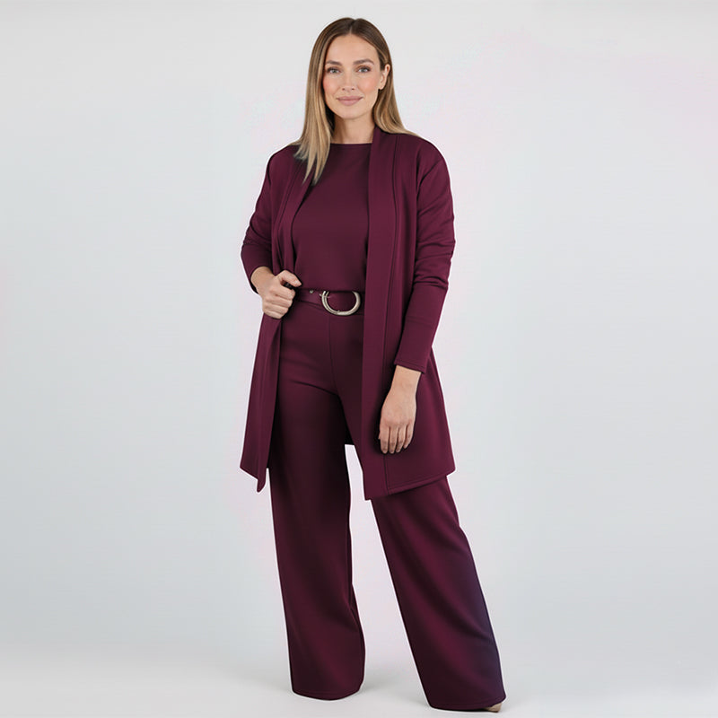 ⏳Tymczasowa oferta⏰Elegancki 3-częściowy zestaw składający się z długiego swetra, topu i spodni💞