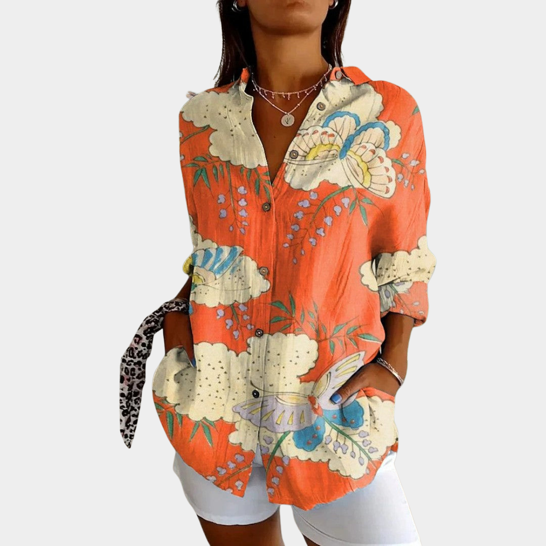 Jolena - Lekka bluzka z motywem motyli dla kobiet