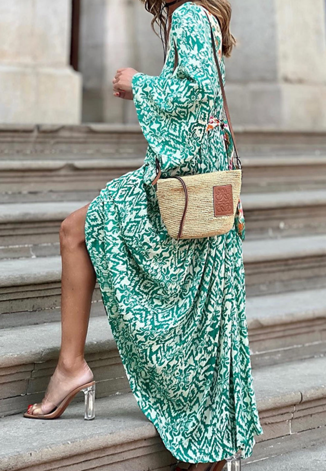 Laura - Abstrakcyjna Sukienka Maxi na Wesele dla Kobiet