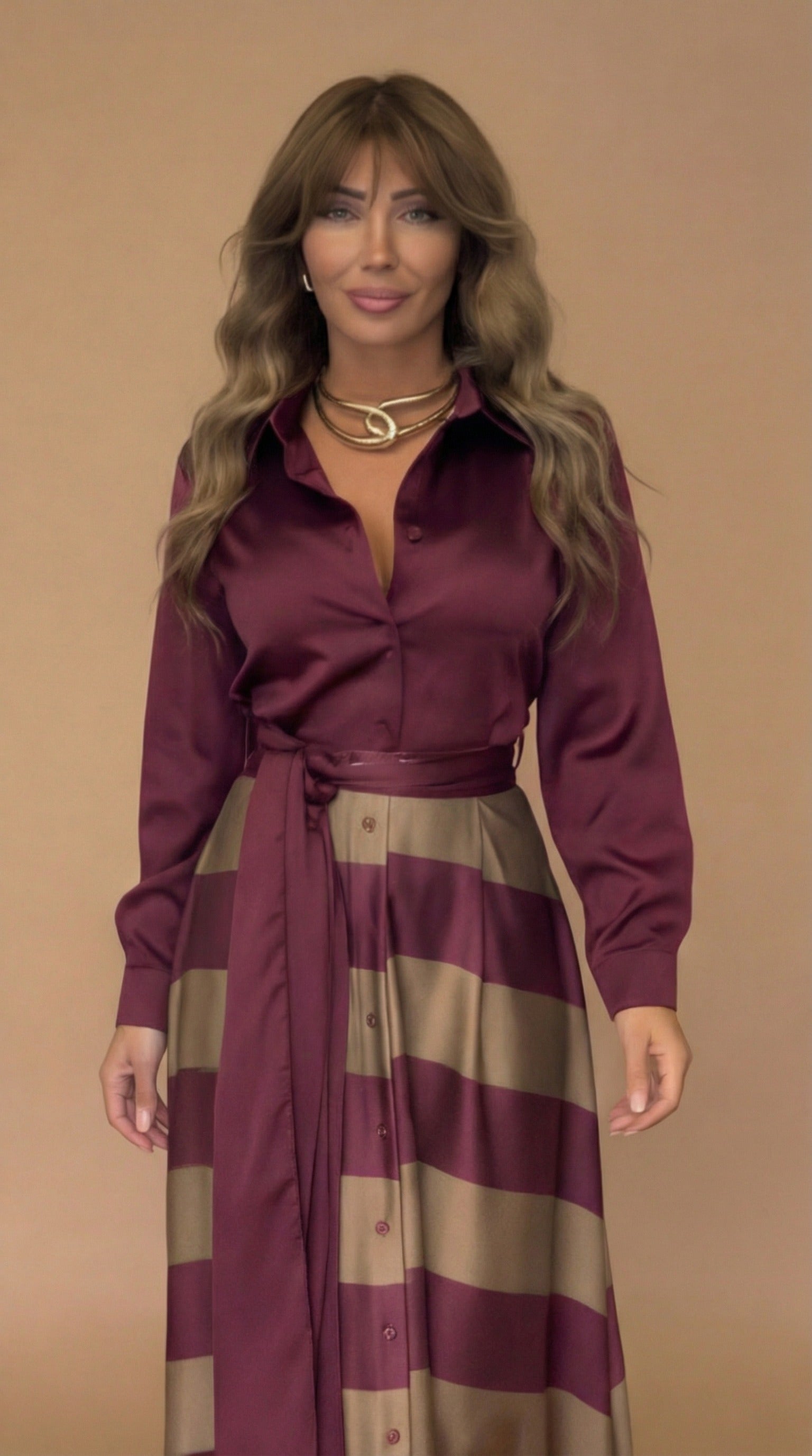 Mila | Sukienka Elegancka Paski