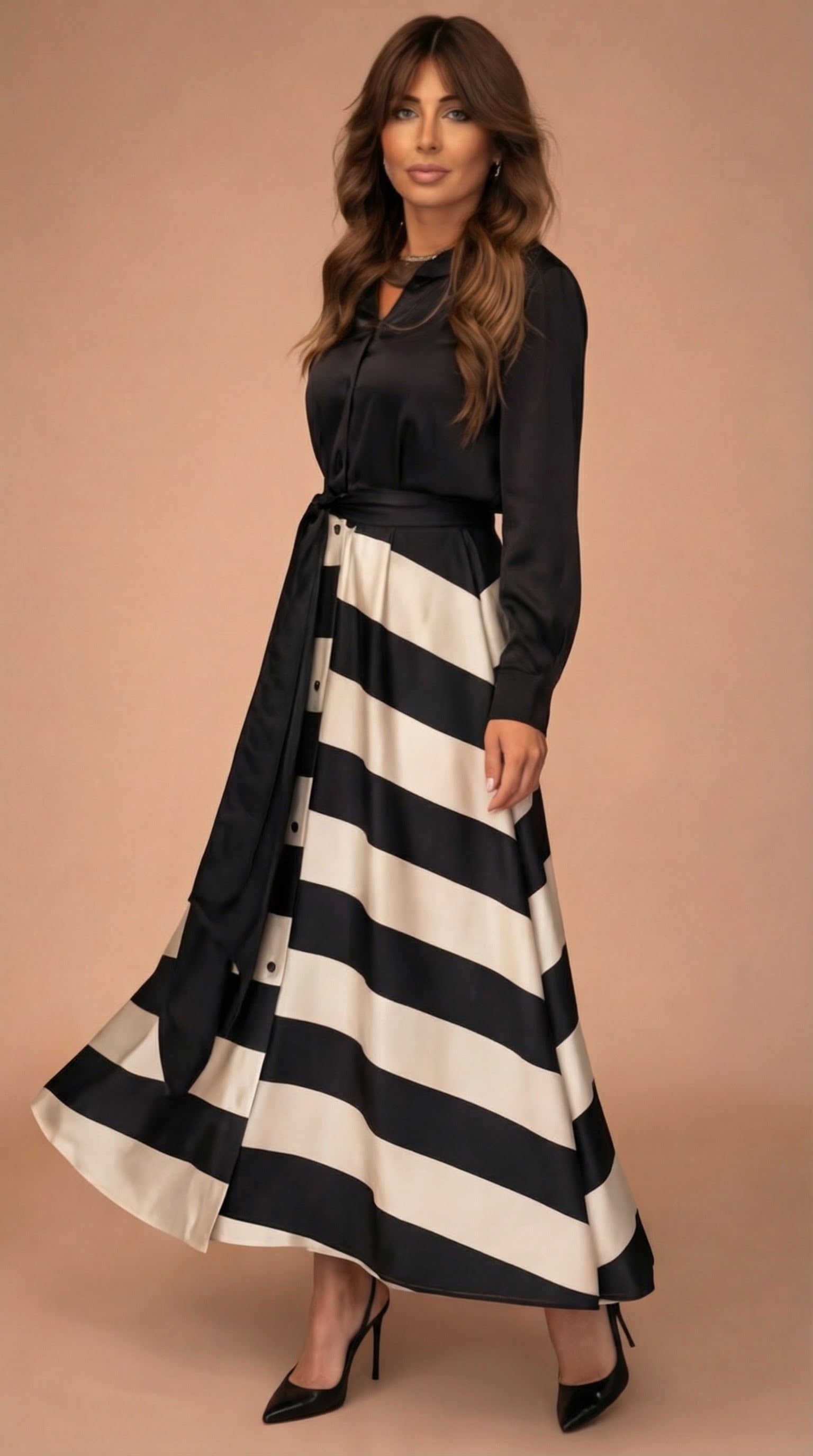 Mila | Sukienka Elegancka Paski