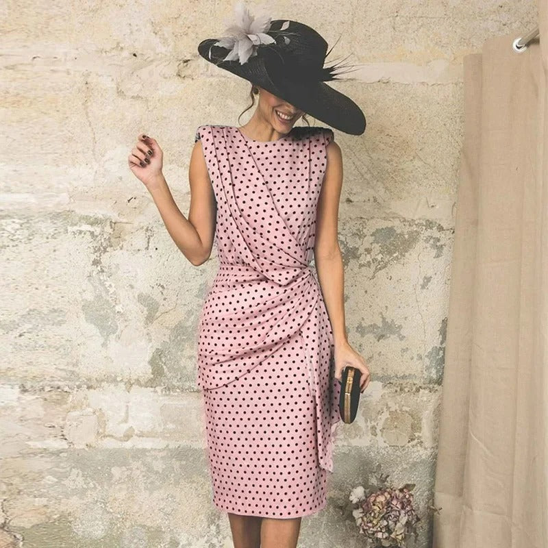 Shwonna - Seksowna sukienka z głębokim dekoltem w serek, długim rękawem i wzorem w panterkę